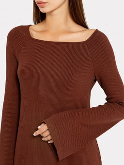 Платье женское в коричневом оттенке из вискозы