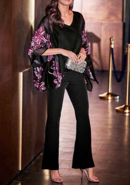 Блузка, черно-пестрая