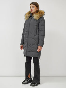 Куртка ПРЕМИУМ КЛАССА зимняя с мехом ЕНОТА, темно-серого цвета - Mtforce фото 3