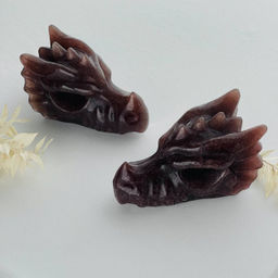 Дракон резной из Клубничного кварца