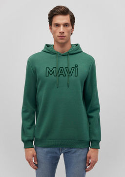 Mavi Logo Bask?l? Kapusonlu Yesil Sweatshirt  фото 3