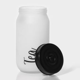 Банка для сыпучих продуктов Herevin Tea, 1 л, стекло, белая