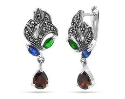 Серьги из серебра марказит, SL-AGA84