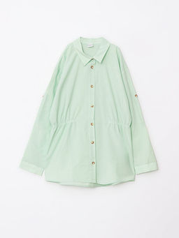 G?mlek Yaka Basic Uzun Kollu Poplin K?z ?ocuk Tunik