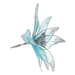 Цветок исскуственный "Пуансеттия" (на клипсе), L23 W23 H12 см