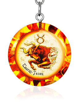 Янтарный брелок со знаком зодиака Телец