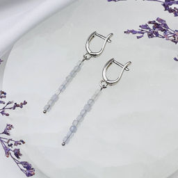 Серьги длинные из Голубого агата