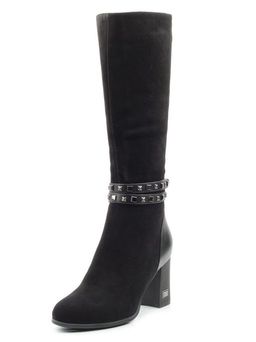 02-XH-Z374-14539-1R BLACK Сапоги демисезонные женские (натуральная замша, байка) - Фабричный китай фото 2
