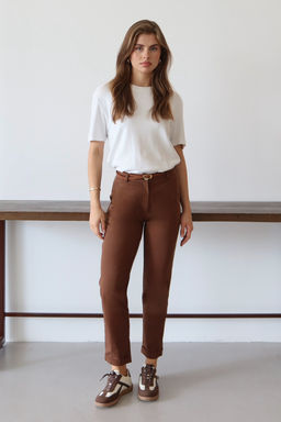 Kahverengi Kemerli Chino Pantolon TWOAW26PL00109