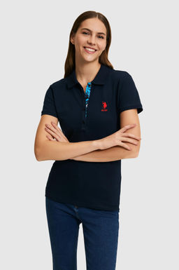 Kad_n Lacivert Polo Yaka Basic Ti__rt