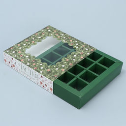 Цена за 5 шт. Коробка под 16 конфет с ячейками «С Новым годом» 17.5×17.5×3.5 см