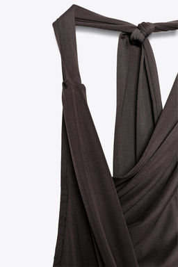 FLOWING NECKLINE DRESS WITH PLEATS - Zara фото 14