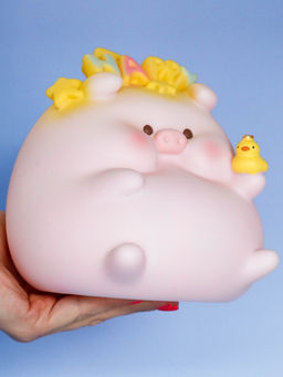 Копилка Pig happy, pink (19 см), пластик