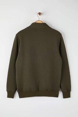 Siyah Regular/Normal Kesim Dokulu Etiket Detayl? Fermuarl? Sweatshirt TMNAW26SW00062 - Trendyolmilla фото 23