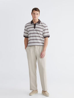 Polo Yaka ?izgili Penye Erkek Ti??rt