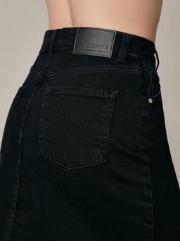 CONTE CON-612 Джинсовая юбка-mini на пуговицах с необработанным краем black black