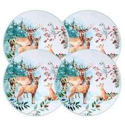 НАБОР ПОДСТАНОВОЧНЫХ САЛФЕТОК ЗИМНЯЯ СКАЗКА ИЗ 4 ШТ., ДИАМЕТР=38 СМ