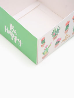 Цена за 3 шт. Коробка "Кактусы" 11х11х7 см, БК 250гр/м2