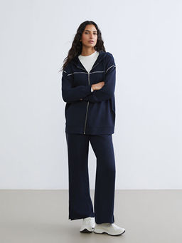 Kap??onlu Oversize Kad?n Fermuarl? Sweatshirt