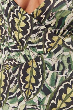 Cicek Desenli V Yaka S?rt Dekolteli Normal Paca Mayo TBESS23MA00320