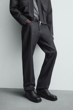 WAXED STRAIGHT-LEG JEANS - Zara фото 5