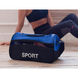 Сумка спортивная на молнии, наружный карман, длинный ремень, цвет синий/чёрный - Simaland фото 8