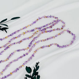 Бусины для украшений из Аметиста и Цитрина крошка 80 см