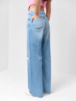Джинсы женские палаццо MIST: Denim, размер (30) 46-48, голубые