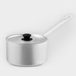 Ковш, 1.8 л, с крышкой, штампованный алюминий, серебристый
