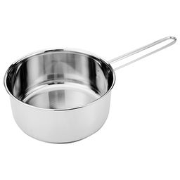 Ковш из нержавеющей стали "Pretty" 0,75л, д12см, h7см, стеклянная крышка, двойное капсулированное дно, прутковые ручки, подарочная коробка, Appetite (Китай)