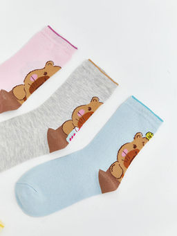 Desenli K?z ?ocuk Soket ?orap 5li