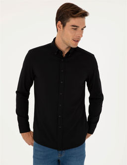 Siyah Slim Fit Uzun Kollu G_mlek - Pierre cardin фото 3