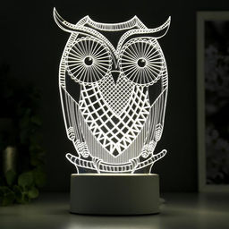 Светильник «Большой филин» LED белый от сети 9.5×13×22 см RISALUX