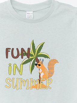 Bisiklet Yaka K?sa Kollu Bask?l? Erkek Bebek Ti??rt - Waikiki фото 3