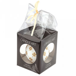 Елочная игрушка шар стеклянная д9,5см, белый металлик, ручная художественная роспись, подарочная упаковка (Россия) - Домашняя мода фото 7