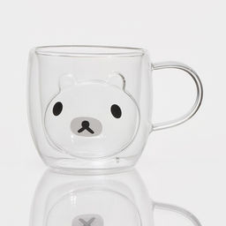 Кружка с двойными стенками «Панда», 300 мл, стекло, прозрачная