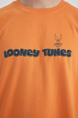 Футболка оверсайз с круглым вырезом и короткими рукавами Looney Tunes - Defacto фото 5