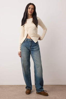 TRENDYOLMILLA Antrasit Premium Dusuk Bel Skater Baggy Jeans TWOSS25JE00173  фото 10