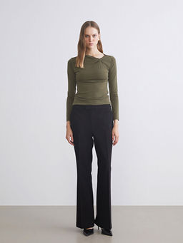 Asimetrik Yaka B?zg?l? Bluz