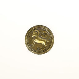 Цена за 2 шт. Монета сувенир знак зодиака «Овен», d=2.5 см