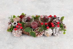 Новогоднее украшение подсвечник 32*14*8 см Снежная фантазия на 2 свечи прямоугольный - Elan gallery фото 7