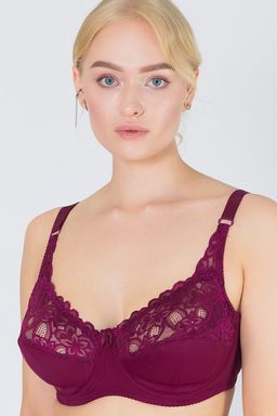 Бюстгальтер больших размеров Чашка G бордовый