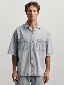 Облегченная джинсовая рубашка / Zarina  фото 3