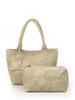 LACCOMA сумка СУ1033-винтаж бежевый эко кожа хлопок  фото 4