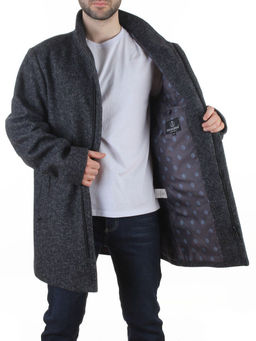 475644251 DK. GRAY Пальто Френч демисезонное мужское (65% шерсть,35% кашемир)
