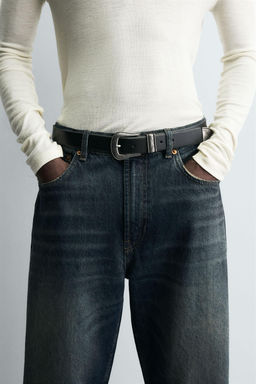 VINTAGE EFFECT LEATHER BELT