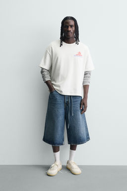 CAMISETA ESTAMPADOS BORDADOS COMBINADOS / Blanco roto