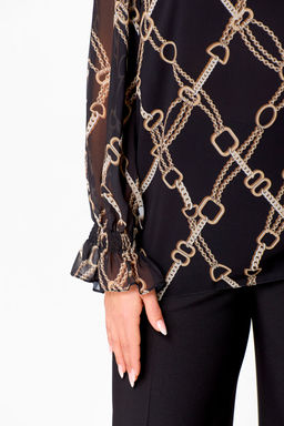 Блуза Swallow 803.2 черный+серебряный узор фото 753