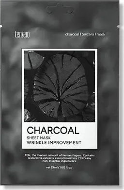 Tenzero Charcoal Sheet Mask - Тканевая маска для лица с древесным углем для жирной и комбинированной кожи
, 25мл