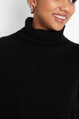 Siyah Mini Triko Genis Kal?p Elbise TWOAW23EL00026